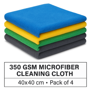 Microfiber Cleaning Cloth, Multipurpose Use, 40x40 cm, 350 GSM, Pack of 4